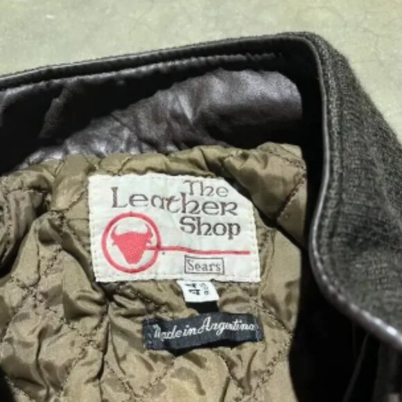 Vintage 70s Sears Brown Boxy Grunge Leather Jacket - Picture 3 of 3